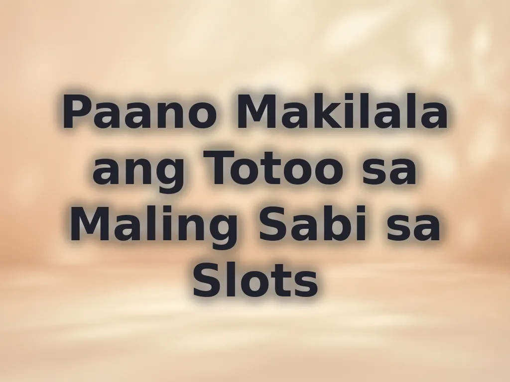 Paano Makilala ang Totoo sa Maling Sabi sa Slots